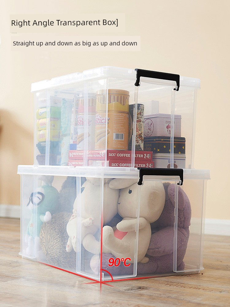 Thickened Transparent Right Angle Covered Toy Plastic Storage Box