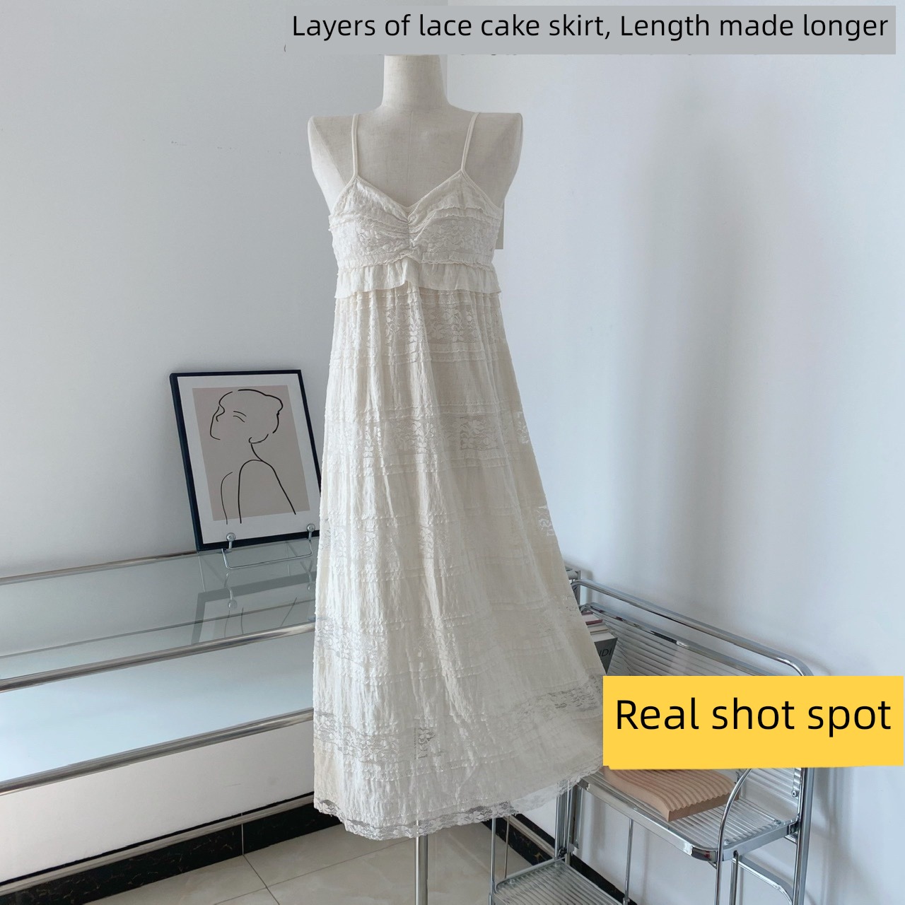 camisole Dress Spring French Sense of design Lace