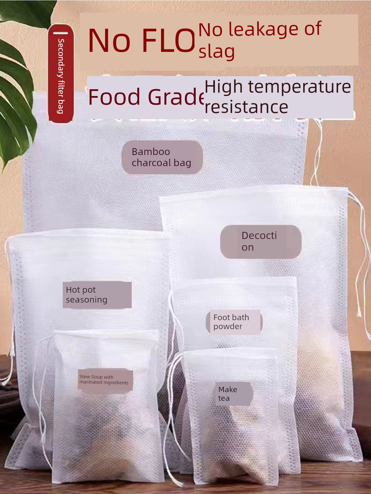100 Non-Woven Traditional Chinese Medicine Seasoning Soup Tea Bags