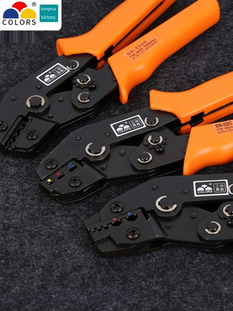 Huasheng SN-28B/48B/02C/06WF cold press terminal clamp spring bare tube type pre-insulated terminal crimp clamp
