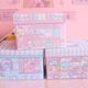 Cute Melody desktop storage box with lid soft girl student dormitory summary miscellaneous basket cosmetic folding box