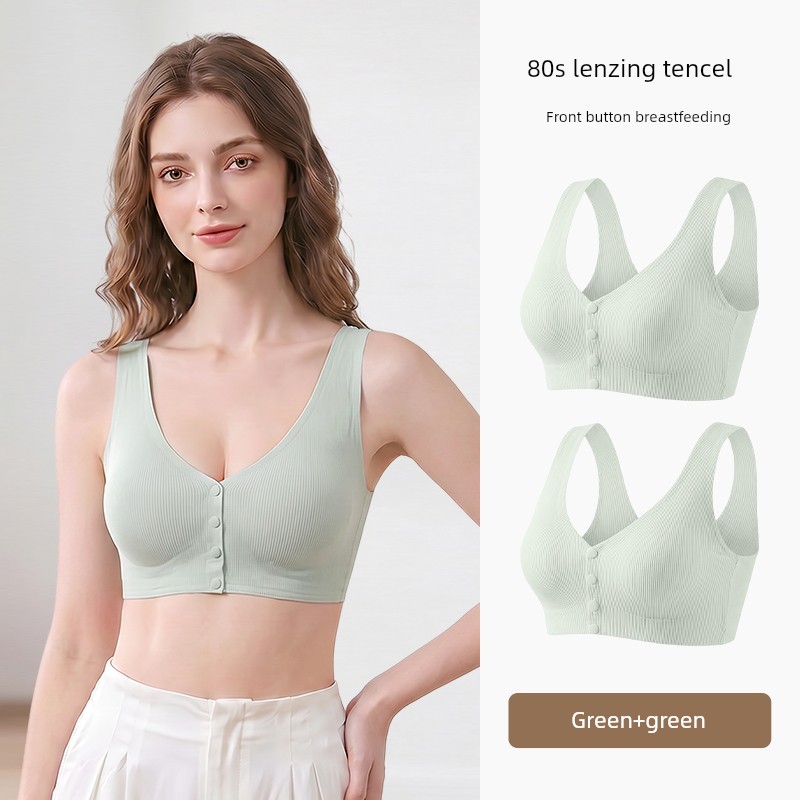 October's Popular Front-Button Maternity Nursing Bra, Anti-Sagging, Postpartum Breastfeeding-Specific Sleep Vest Bra — 5