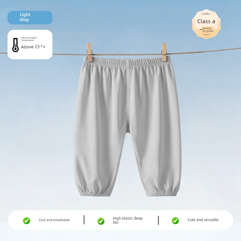 Miaotong Island Children's Pants, Infant and Toddler Big Bottom Pants, Summer Thin Breathable Baby Big Bottom Pants, Casual Pants for Outdoor Wear — 1