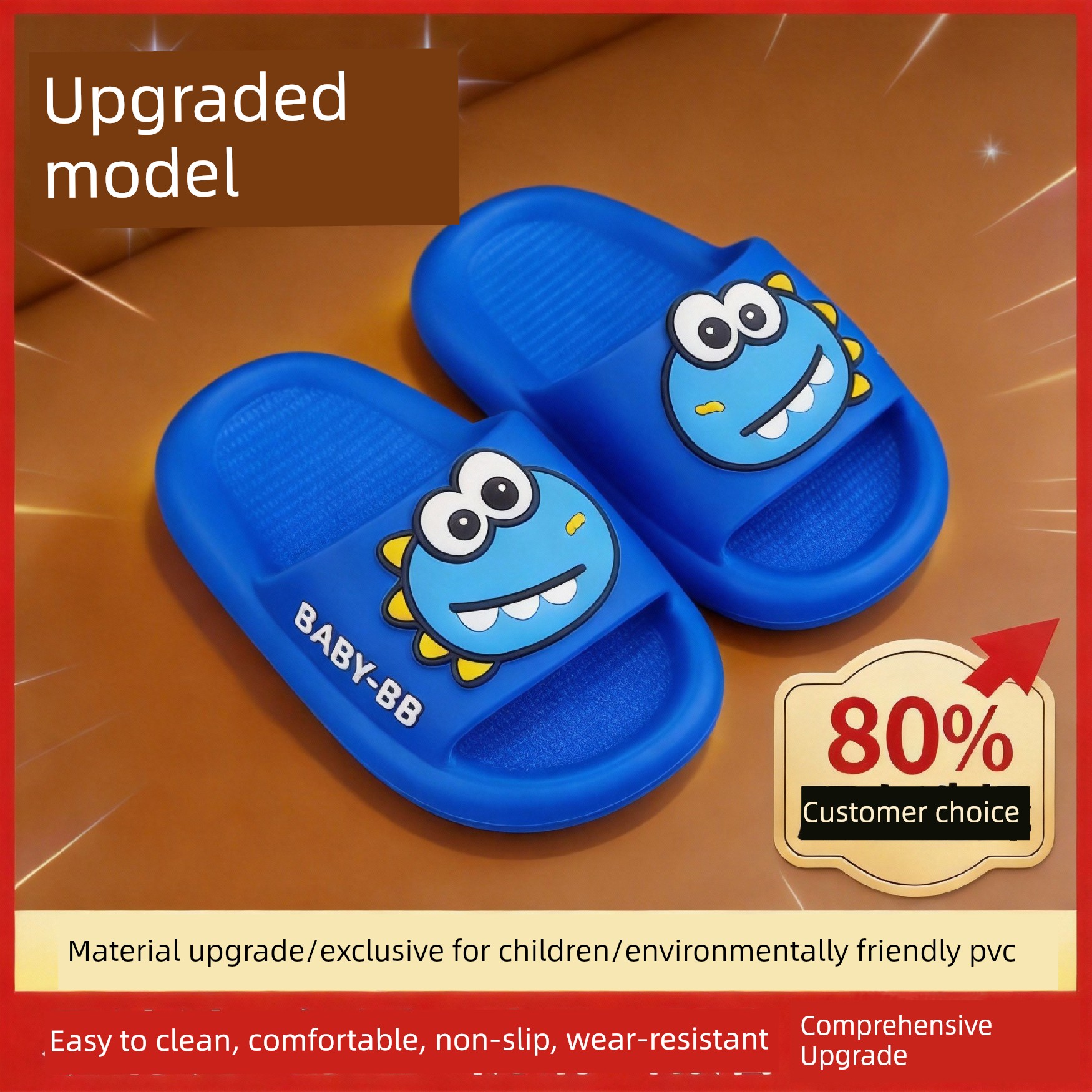 Boys' Baby Slippers, Indoor Slippers for Children Aged 1.5 Years, Non-Slip Slippers for 3-6 Year Old Girls, Cartoon Dinosaur Home Slippers — 7