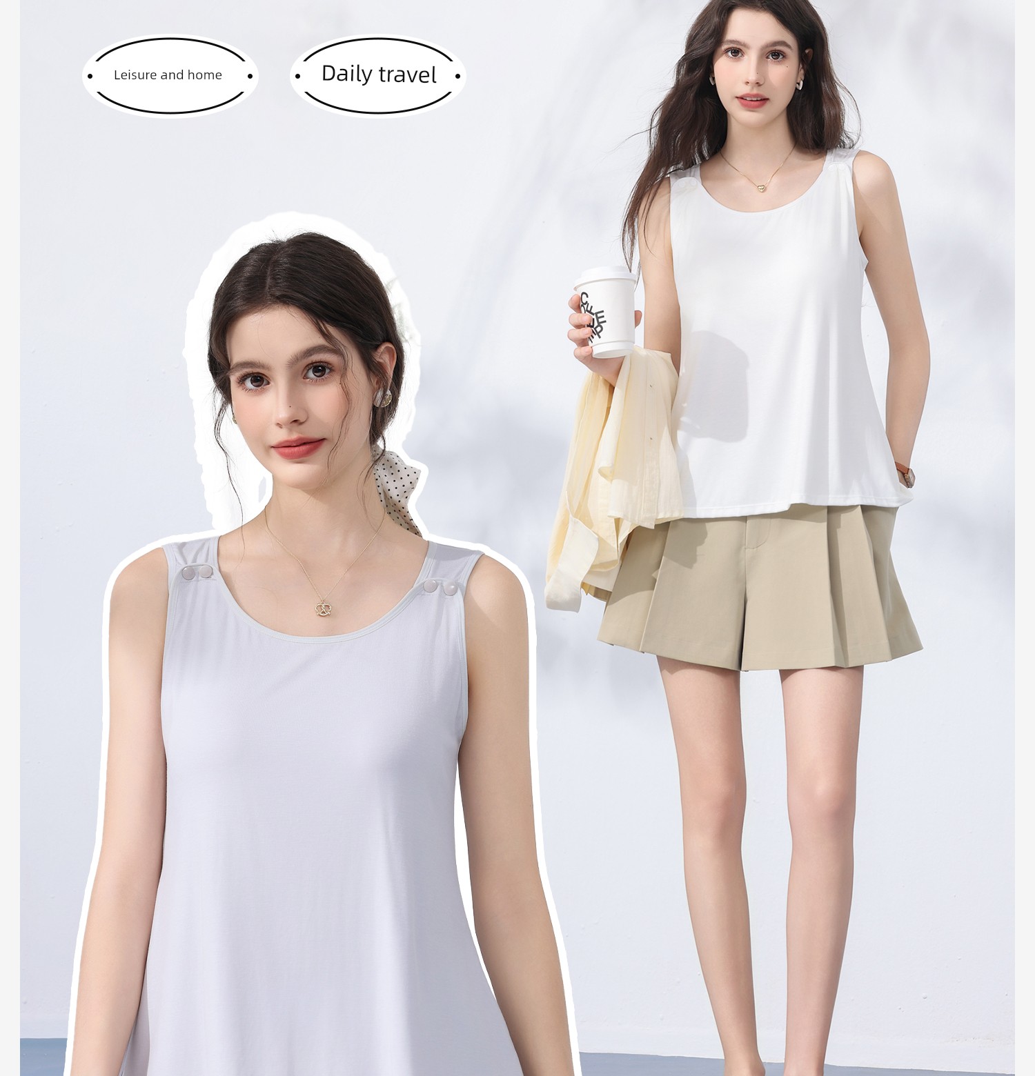 Breastfeeding Vest, Suspender Pajamas, Summer Thin Style, Special for Postpartum Breastfeeding, No Need to Wear Underwear, Bra, Can Be Used for — 26