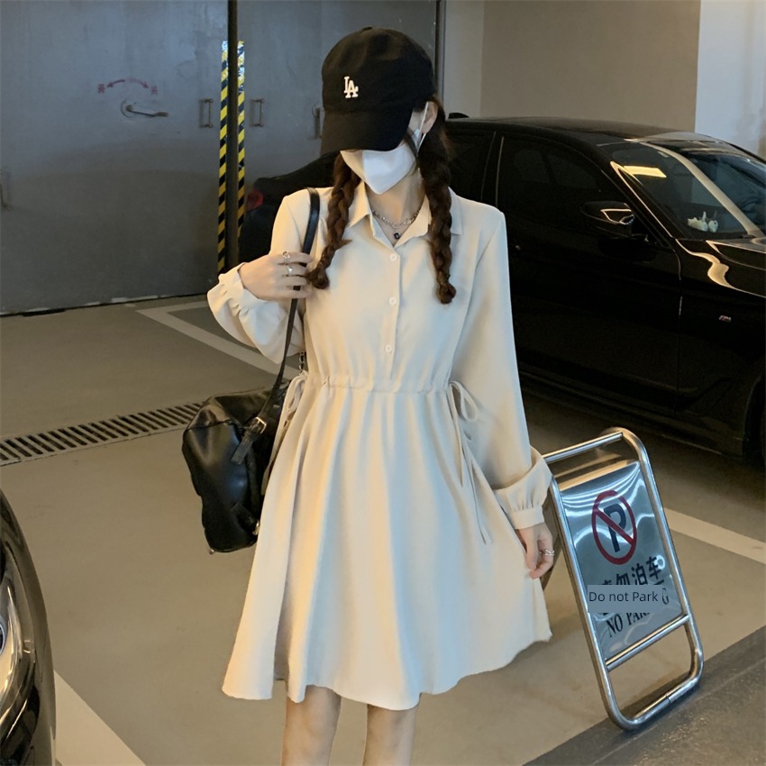 shirt Korean version temperament Little black dress Fast fashion Women's wear