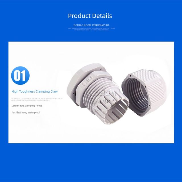 Nylon waterproof joint wire seal fixing head m20 lock pg11/21/16/9/7 cable joint threading
