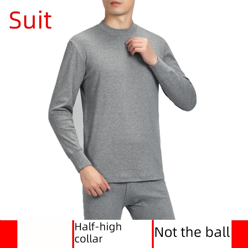 middle age High collar Autumn clothes and pants Cotton Long sleeve T-shirt