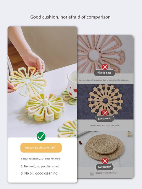 Trees can flower insulating pads silicone pad dining table pad thickened pot pad bowl pad coaster household plate pad anti-scalding pad
