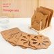 10 packs of wooden thermal insulation pads placemat creative dining table mats heat insulation anti-slip casserole anti-scalding pads plate pad coasters