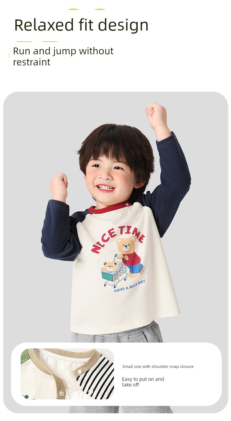 Kaka Panda Children's Long-Sleeve T-Shirt for Boys, Autumn Outfit, Baby Spring and Autumn Clothing, Girls' Top, Base Shirt, Children's Clothing — 6