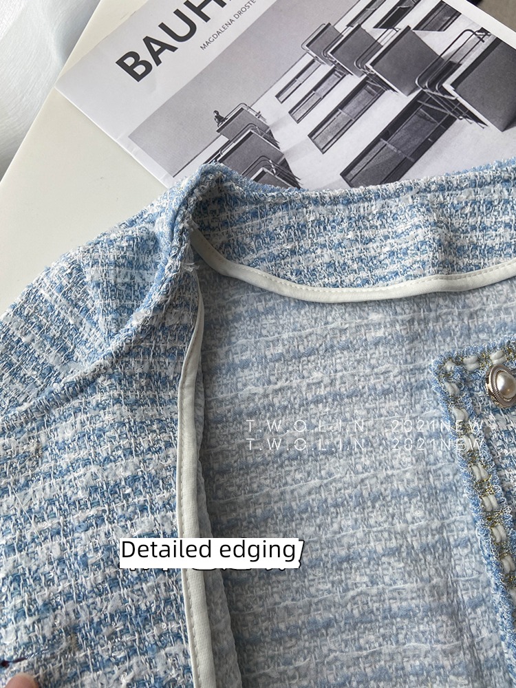 Little fragrance TWOLIN summer lace Round neck short coat