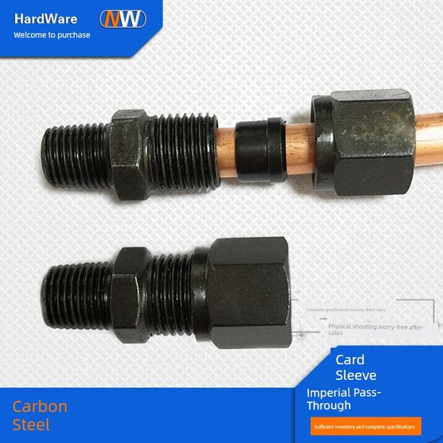 Hydraulic transition carbon steel sleeve passes through 2/3/4/6 minutes-10/12/14/16/18/20/22MM copper pipe joint