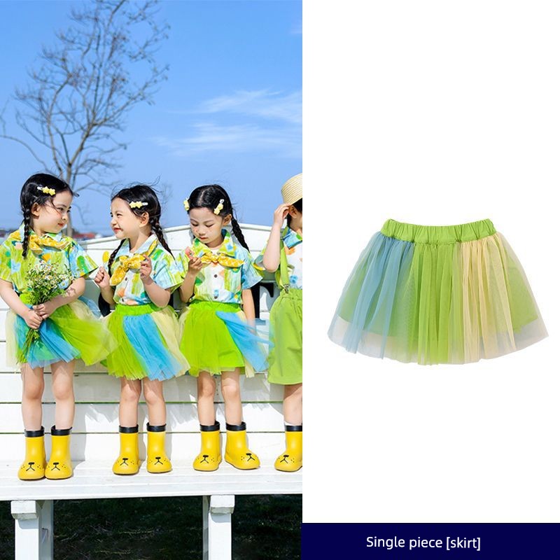 I Am a Little Sprout, Children's Day Performance Costume, Little Seed Performance Outfit, Kindergarten Sports Meeting Cheerleading Team Uniform — 6