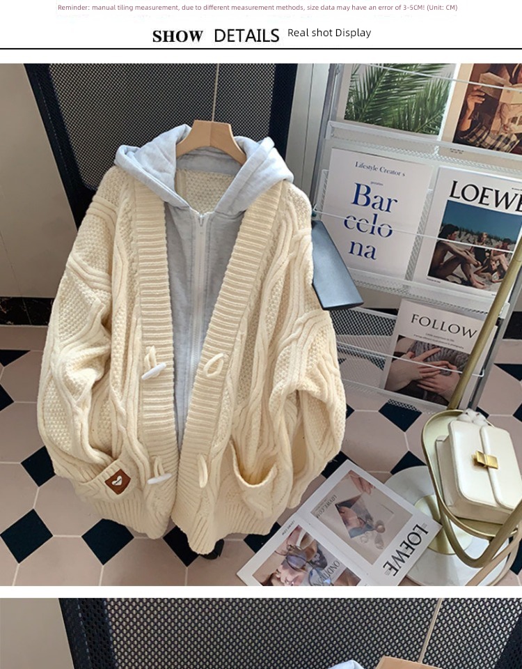 Hooded sweater Medium and long term Sense of design easy Fake two