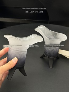 [It's the King of Guanzhong] Glass King Cup Creative Antique Style Jue-Shaped Cup For Home Retro Milk Ancient Wine Cup