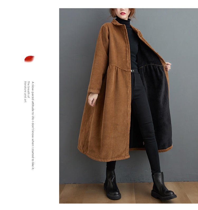 corduroy thickening easy leisure time Cardigan loose coat Windbreaker