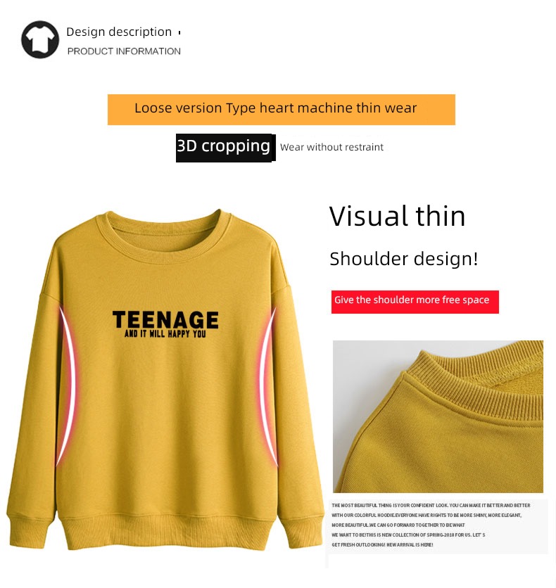 thickening spring and autumn easy Big size ins Round neck Sweater