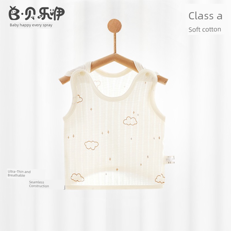 Beileyi Baby Half-Back Vest Summer Thin Pure Cotton Girls' Vest Boys' Clothing Newborn Bellyband Class a — 2