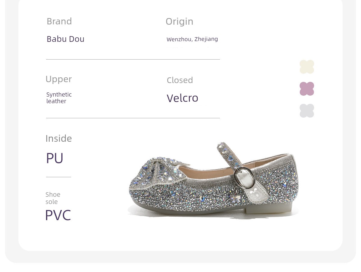 Babudou Genuine Leather Girls' Shoes Princess Crystal Shoes 2026 New Spring and Autumn Children's Soft-Soled Girls' Leather Shoes — 12