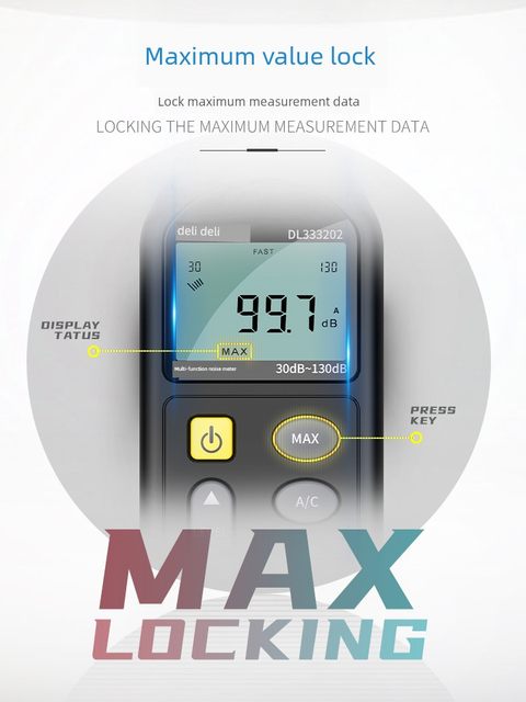 Deli noise meter detection decibel instrument noise tester sound instrument sound level meter measuring instrument volume measurement household use