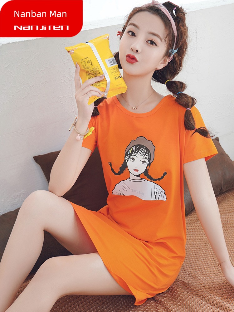 NGGGN Korean version ma'am summer Cartoon Home Furnishing Nightdress