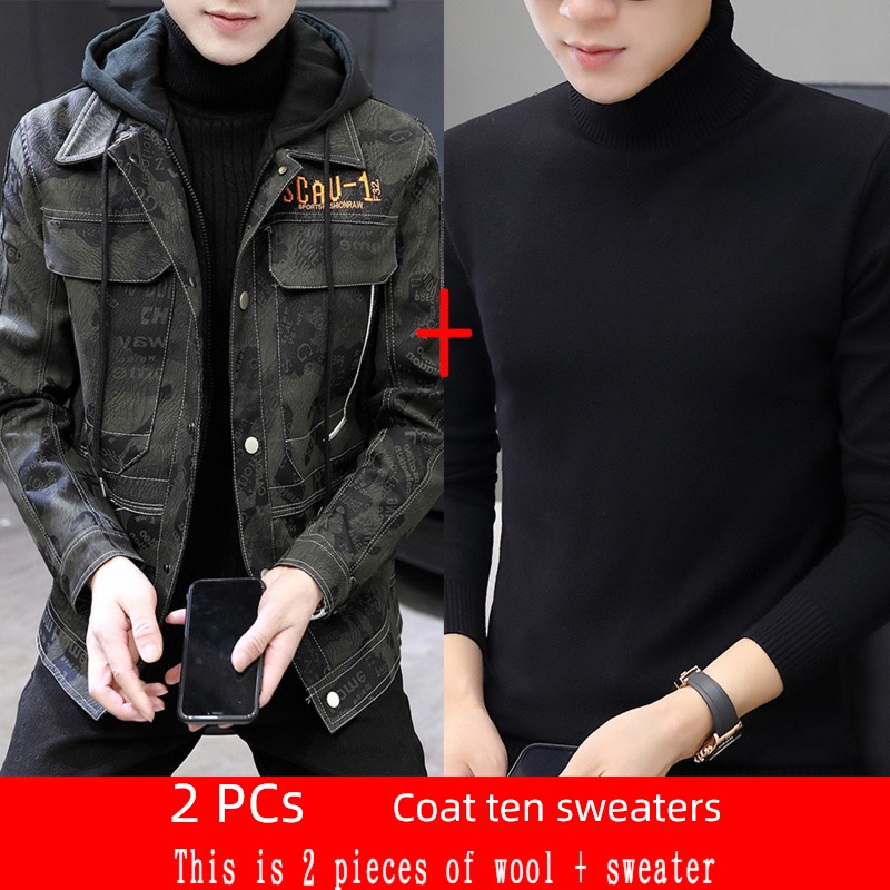 Social spirit personality locomotive tide man leather clothing