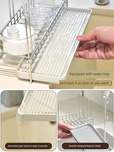 304 stainless steel drain cup holder upside down home dining table countertop insulation tea cup storage bottle storage rack