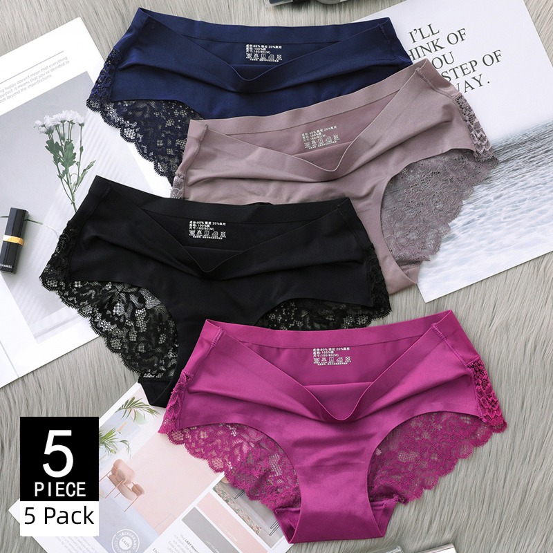 5 pcs   Women   Underwear   plus   size   Panties   G-String   Sexy   Thongs