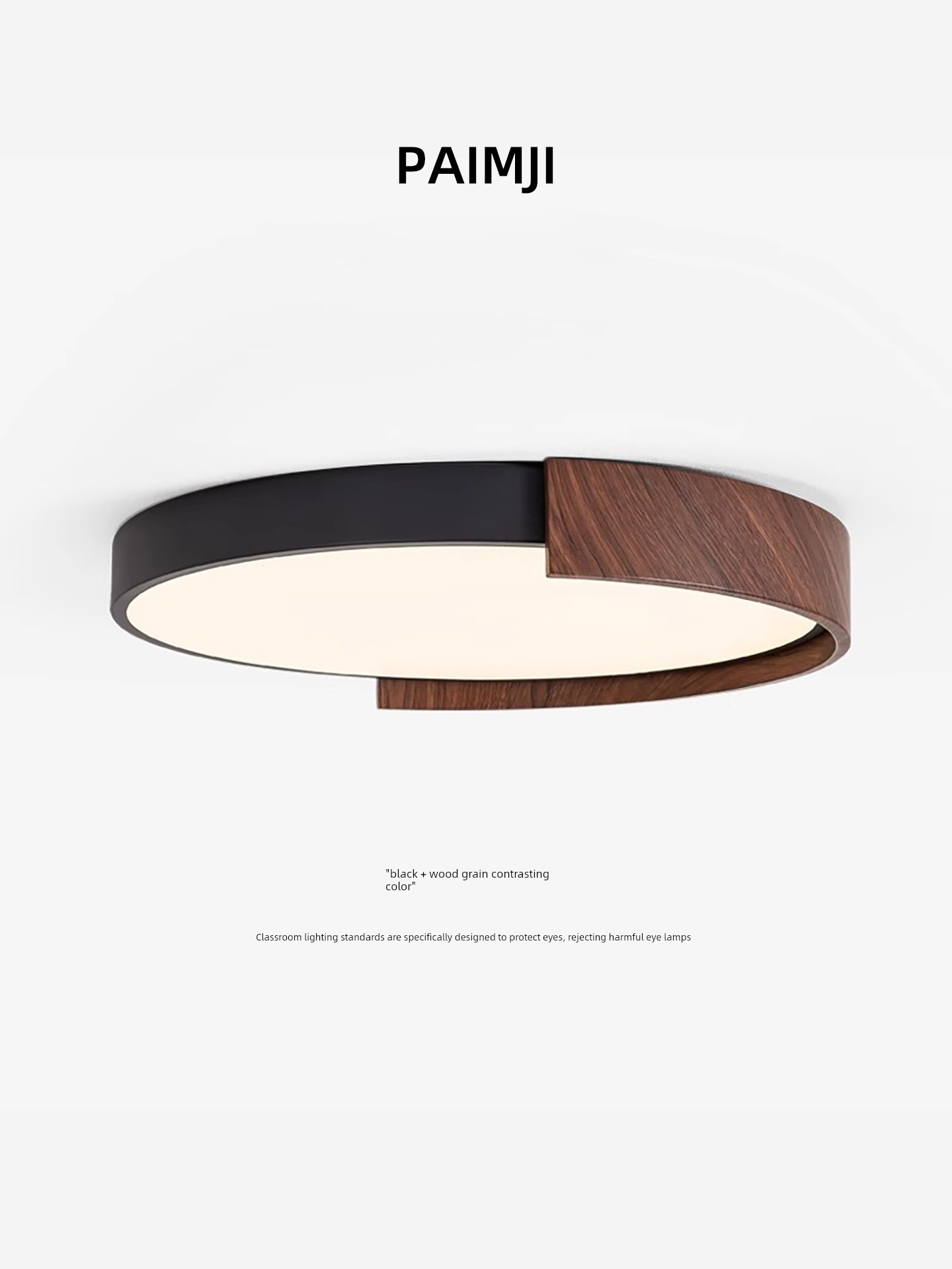 Bedroom Ceiling Lamp, Italian-Style Full-Spectrum Eye Protection Study Lamp, Minimalist Walnut Color, Modern Simple Master Bedroom Room Lamp