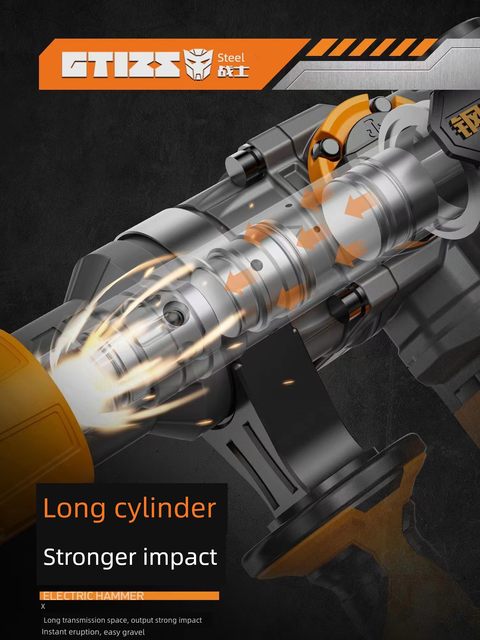 Steel Warrior Electric Hammer 1700W Safety Clutch Hammer Multifunctional Dual-Use Impact Drill Grooved Wall Concrete