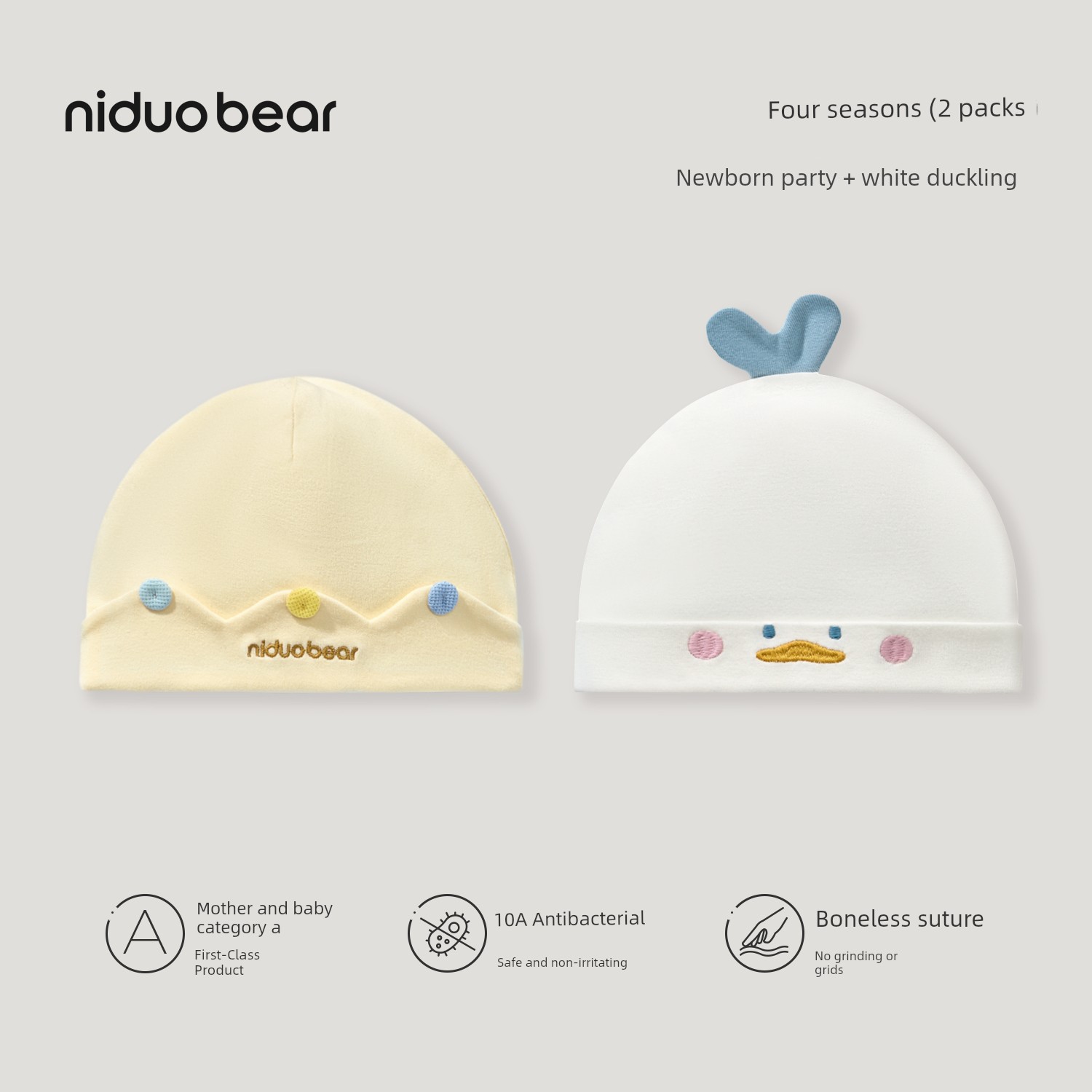 Niduoxiong Newborn Pure Cotton Small-Month Baby Beanie Cap — 8