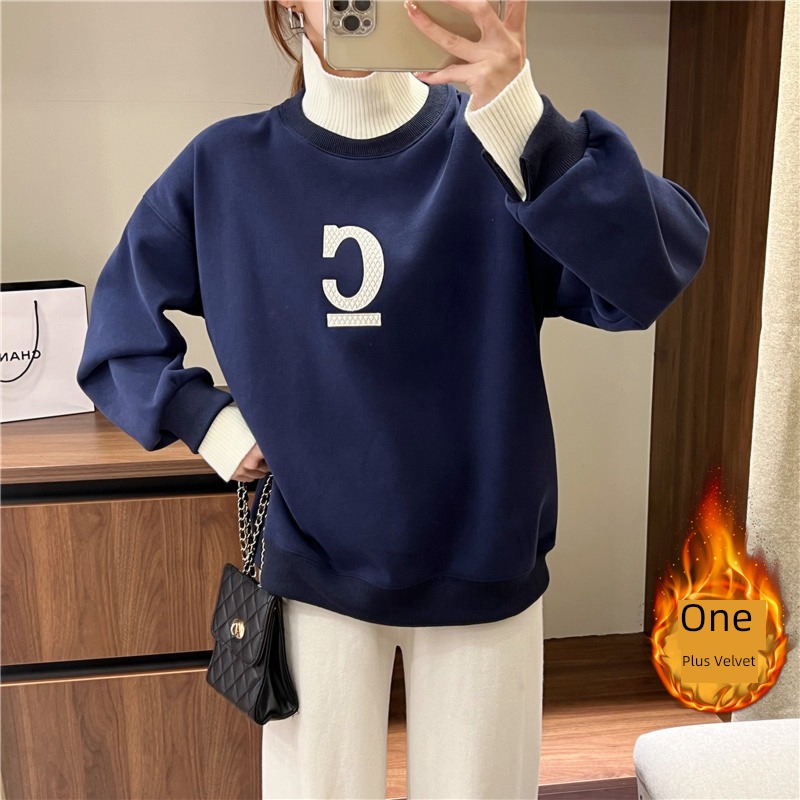 fashion winter ma'am High collar Plush Lazy wind Sweater