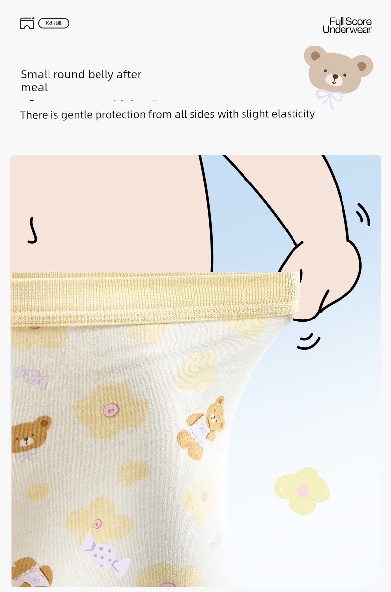 Purcotton Children's Boxer Briefs for Boys and Girls, Girls' Pure Cotton A-Class Shorts, 100% Cotton, 3-Pack — 8