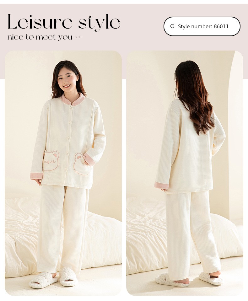 100% Pure Cotton Autumn and Winter 10A Antibacterial Maternity Wear, Class a Pure Cotton Air Cotton Layered Maternity Nursing Pajamas and Loungewear — 31