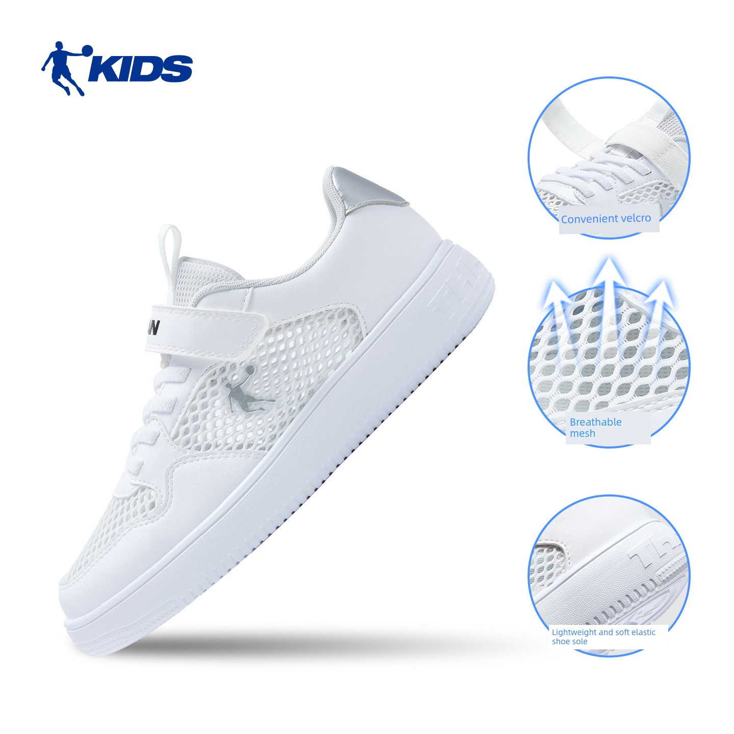 Jordan Kidsren's Shoes, Kidsren's Sneakers, Boys' White Shoes, 2026 Autum New Style, Girls' White Soft-Soled Shoes, Sneakers — 1