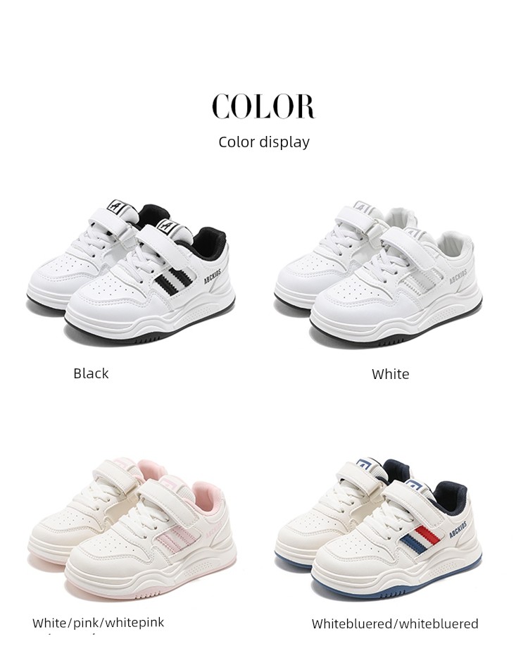 Abckids Kidsren's White Sneakers Boys' White Sneakers 2026 Spring & Fall New Style Student Girls' Shoes Versatile — 7