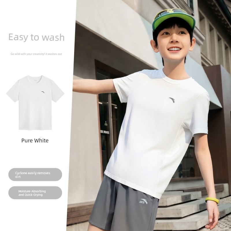Anta Kidsren's Long-Sleeved T-Shirt Long-Sleeved Outdoor Sports Quick-Drying Boys' Short-Sleeved 2026 Spring & Fall New Youth Kidsren's Clothing — 8