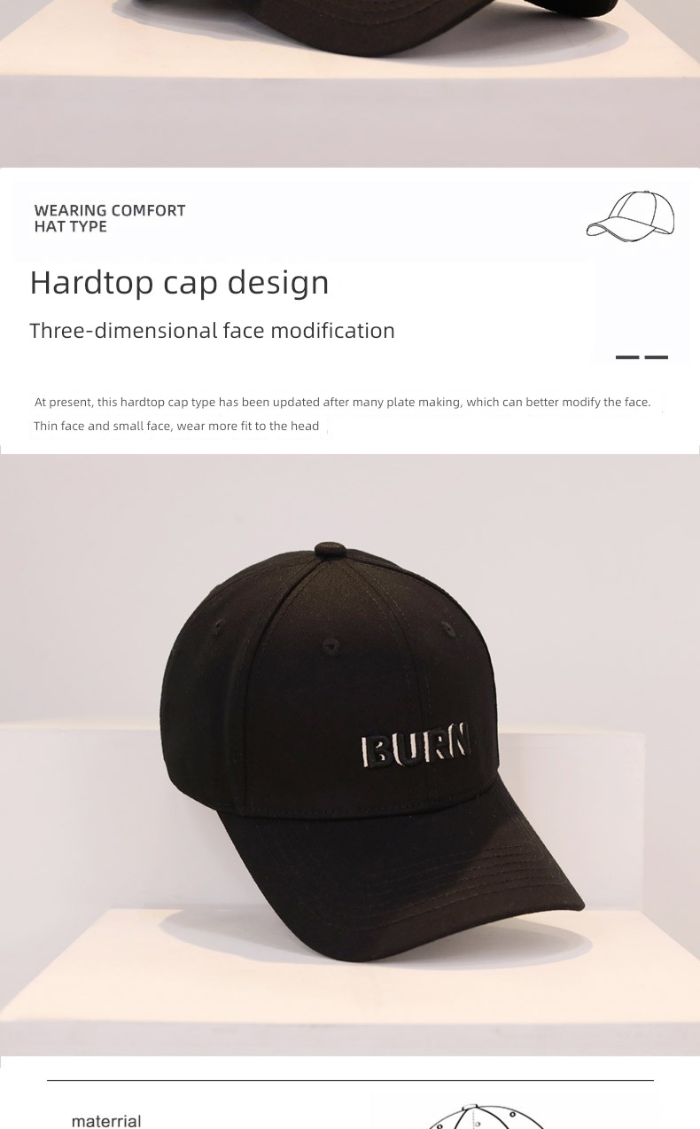 Korean version Embroidery letter Chaopai ins Hardtop Hat