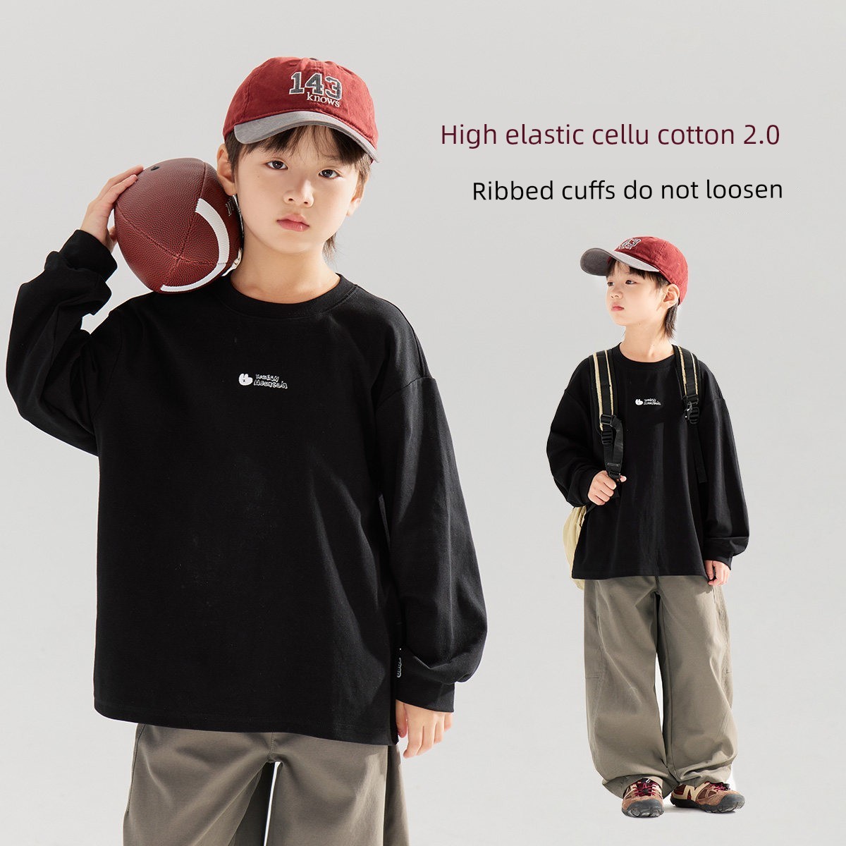 Boys' Sweatshirt Long-Sleeve T-Shirt White Base Shirt Early Autumn 2026 New Style for Older Children Boys' Top Clothing Outfit — 1