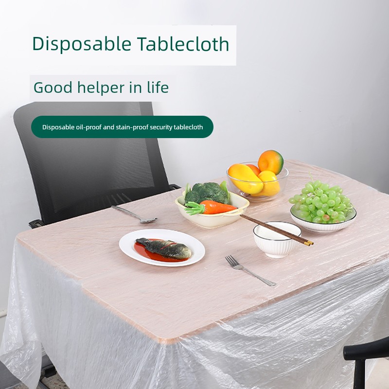 Disposable Tablecloth, Round Table Plastic Cloth, Film Plastic Tablecloth, Wedding Tablecloth, Thickened Banquet Red Tablecloth