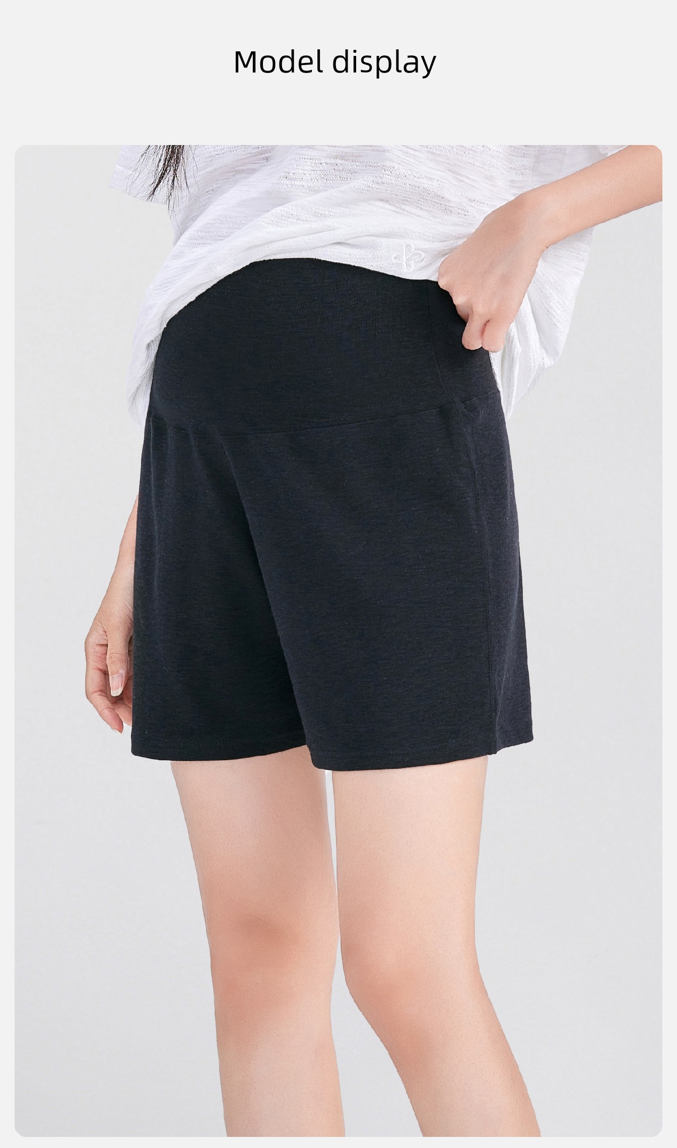 Yeehoo Maternity Shorts, Summer Thin Style, Stretchy, Suitable for Early, Mid, and Late Pregnancy, Casual Versatile Maternity Shorts — 9