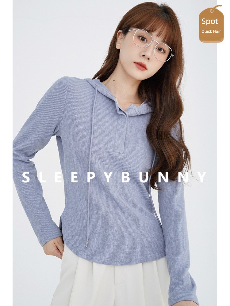 Sleepy rabbit solar system thread knitting Inner lap Hooded Sweater