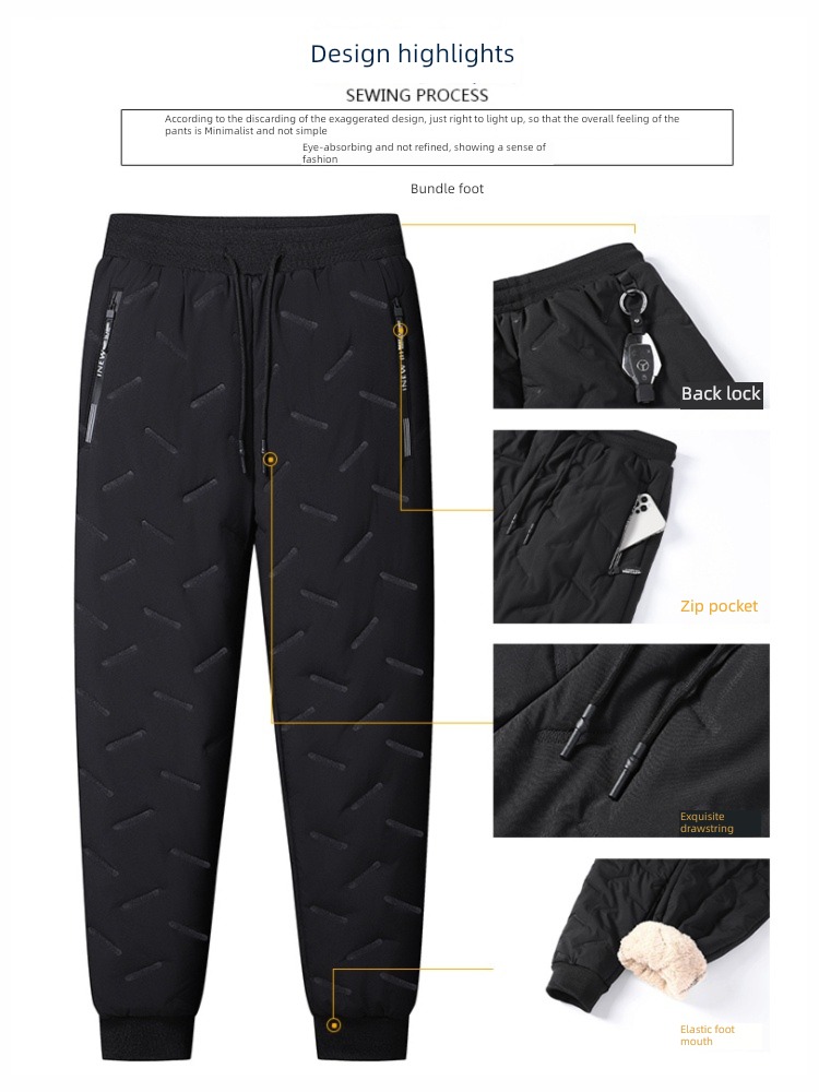 leisure time down Wear out Men's style keep warm cold-resistant trousers