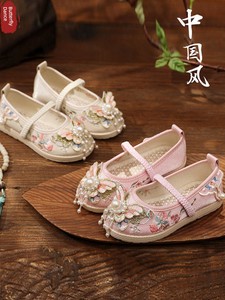 Girl Spring & Fall Antique Embroidery the Han-Style Clothing Shoes