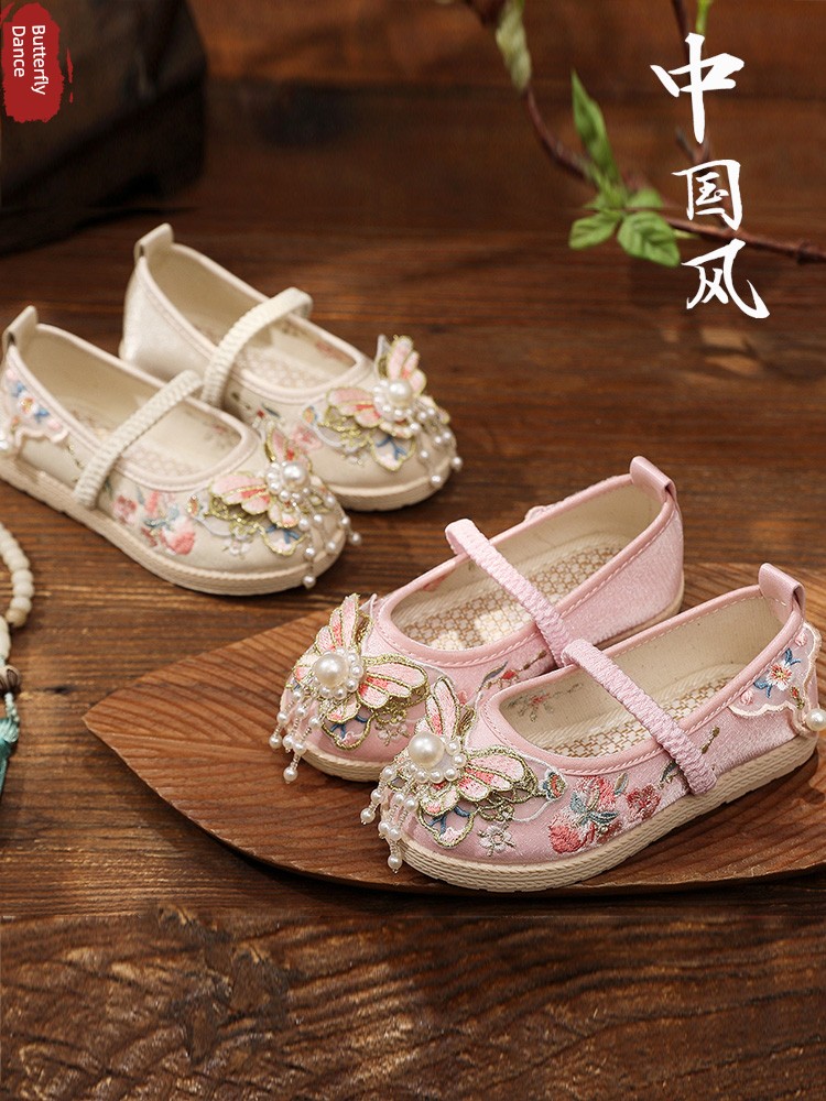 Girl Spring & Fall Antique Embroidery the Han-Style Clothing Shoes