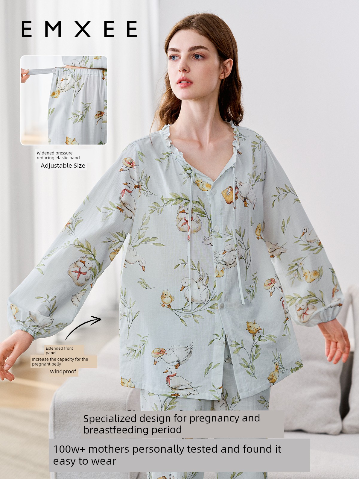 Qixi Spring Autumn Maternity Pajama Suit Confinement Clothing — 4