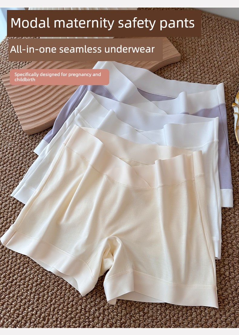 Maternity Underwear Modal Safety Shorts Two-In-One for Pregnancy, Large Size Anti-Exposure Leggings for Mid to Late Pregnancy — 2