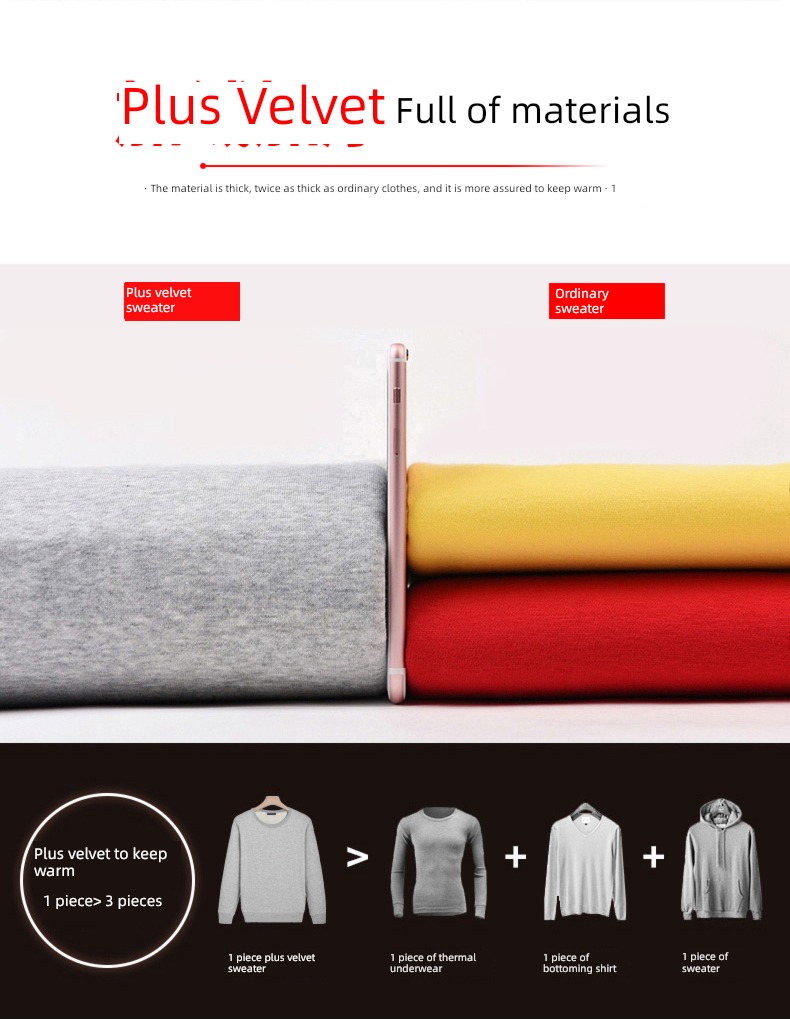 Big size Plush thick clothing keep warm loose coat Long sleeve Sweater
