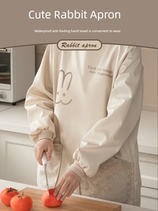 Indoor Hand-Wiping Apron Kitchen For Home Waterproof Oil-Proof Female Apron Cute Adult Men and Women Cooking Work Clothe